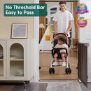 Babelio 26-43" No Bottom Bar Baby Gate for Babies, Elders and Pets, 2-in-1 Hardware Mount Dog Gate for The House, Stairs and Doorways, with Large Walk Thru Door, Black Wood Pattern by TinyTreasures Baby Boutique
