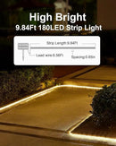 LUHLEE Solar LED Strip Lights,2023 Upgrade Outdoor Rope Lights 8 Lighting Modes,IP65 Waterproof String Lights for Patio Yard Deck Porch Balcony Garden (Warm White, 9.84 ft) by GreenHaven Gardens