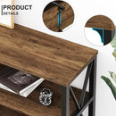 LVB Wood Console Table, Rustic 3 Tier Sofa Table Behind Couch, Industrial Metal Entryway Table with Storage Shelf, Farmhouse Wooden Foyer Hallway Table for Entry Living Room, Rustic Brown, 55 Inch by CozyNest Decor