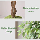 Artificial Ficus Tree 6FT Faux Floor Tree with Planter UV Resistant Potted Fake Silk Plant, Real Wood Trunk-Indoor Outdoor Lifelike Fake Ficus Tree for Home, Living Room Bedroom Topiary Tree by CozyNest Decor
