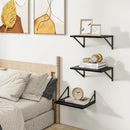 Heimlove Deep Floating Shelves for Wall, 12 Inch Deep Floating Shelves Set of 3, 16W x 12D Wood Wall Shelves, Wide Wood Shelves with Metal Bracket for Living Room, Kitchen, Office, Bedroom - Black by CozyNest Decor
