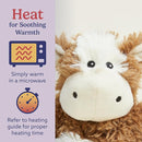 warmies Junior Microwavable & Weighted Stuffed Animals, Cow - Heated Stuffed Animal Plushie for Warmth & Comfort - Cute Soft Plush Toys for Adults & Children (Boys, Girls, Babies & Toddlers) by TinyTreasures Baby Boutique
