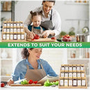 3-Tier Natural Bamboo Spice Rack Organizer - for Kitchen Cabinets, Countertops & Pantries - Space-Saving Tiered Shelf by CozyNest Decor