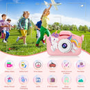 Kids Camera, Toys for Toddlers Age 3-8 Year Old Girl Christmas Birthday Gifts, Children Digital Camera with Cartoon Soft Silicone Cover and 32GB Card (Sakura Pink) by TinyTreasures Baby Boutique