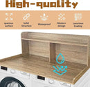 Royxen 2-Tier Washer Dryer Countertop,19.5"H Wood Washer and Dryer Topper with Shelf,Laundry Countertop Over Washer and Dryer, Universal Fit for Laundry Room Organization (White Oak, 54"W X 27.5"D) by CozyNest Decor