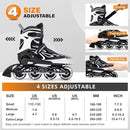 2PM SPORTS Vinal Girls Adjustable Flashing Inline Skates, All Wheels Light Up, Fun Illuminating Skates for Kids Men Adult Women and Boys by TinyTreasures Baby Boutique