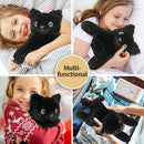 Black Cat Stuffed Animals, Microwavable Stuffed Animal Adorable Fluffy Cat Plush for Warmth & Comfort, Heatable Coolable Lavender Scent Cat Toy, Cute Soft Plushies Cat Gifts for Kids Boy Girls & Adult by TinyTreasures Baby Boutique