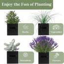 PERFNIQUE Indoor Herb Garden, Herb Garden Planter Set with Tray, Farmhouse Indoor Plant Pots, Windowsill Herb Garden with Drainage(Planter only) for Indoor/Outdoor, Window Pots(Matte Black) by GreenHaven Gardens