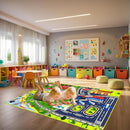 Car Rug Play Mat - Car Train Rugs Playroom Mat, Kids Rugs for Bedroom Road Rug with City Map Design Kid Room Decor, 59x31.49 lnches by TinyTreasures Baby Boutique