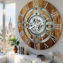 The Gears Clock Real Moving Gear Wall Clock England Line (Vintage Brown, 36 inches (90 cm)) by CozyNest Decor