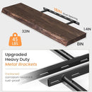 Floating Shelves for Wall, 32 Inch Floating Shelves Wall Mounted, Rustic Live Edge Elm Wood Floating Shelf for Home Decor, Heavy-Duty Storage Shelves for Books, Bathroom, Kitchen (Walnut, Set of 2) by CozyNest Decor