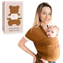 Baby Wrap Carrier - Premium Cotton Baby Carrier Wrap for Newborn to Toddler- Infant Carrier- Baby Holder One Size Fits All with Front Pocket by Max&so by TinyTreasures Baby Boutique