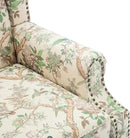 UIXE High Back Floral Accent Chair, Upholstered Armchair in Fabric for Living Room, Retro Printed Wingback Arm Chair Comfy Single Sofa Bedroom Reading Seat with Solid Wood Legs - Bird Pattern by CozyNest Decor