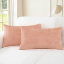 CaliTime Throw Pillow Covers Decorative 16 X 26 Inches Pack of 2 Cozy Chenille Cushion Cases for Couch Sofa Bed Living Room Home Dusty Pink by CozyNest Decor