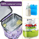 Breastmilk Bag with Ice Pack Fits 4 Bottles Up To 9 Ounce Insulated Breast Milk Cooler on the Go with Strap Baby Bottle Cooler Bag for Nursing Mom Daycare or Travel by TinyTreasures Baby Boutique