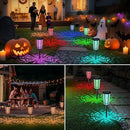 Solar Pathway Landscape Lights 4 Pack, RGB Color Changing+Warm White Outdoor Waterproof Solar Yard Lights for Garden Sideway Outside, Patio, Path, Yard, Walkway, Driveway, 2 Modes by CozyNest Decor