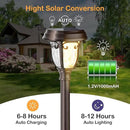 LeiDrail Solar Lights Outdoor Pathway, 6 Pack LED Glass Metal Solar Garden Lights with 2 Modes, Garden Decor for Yard Patio Landscape Walkway by CozyNest Decor
