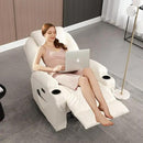 Power Recliner Chair with Heat and Massage, PU Leather Home Theater Seating with LED Lights/Cup Holders/Side Pocket/USB Port, Reclining Sofa Chair for Living Room(2, Beige) by CozyNest Decor