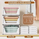 SNSLXH 5 Pack Stackable Closet Organizer Box, Multifunctional & Foldable Closet Storage Basket for Bathroom Kitchen Laundry Room Wardrobe Storage, Space-Saving Clothes Storage Drawer Organizer, Yellow by CozyNest Decor