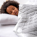 Dreamland Baby Premium Toddler Pillow and White Pillowcase, 13 x 18. Machine Washable, Ergonomic Kids Pillow + Ultra Soft Viscose Pillowcase. Mom-Owned US Business, Premium Materials by TinyTreasures Baby Boutique