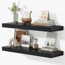 Dreamland 32 Inches Floating Shelves for Wall, 9.3" Deep Long Floating Shelves Set of 2, Large Display & Storage Shelf, Wall Shelf for Bathroom Bedroom Living Room Kitchen Office, Black by CozyNest Decor