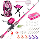 Kids Fishing Pole, Kids Portable Telescopic Fishing Rod Set, Tackle Box and Fishing Net Combo Kit, Kids Fishing Gear for Boys and Girls Age 5-10 and Youth by TinyTreasures Baby Boutique