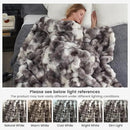 Cozy Bliss Faux Fur Throw Blanket for Couch, Fuzzy Soft Plush Thick Bubble Blanket for Sofa Bedroom Living Room, 108 * 90 Inches Tie Dye Taupe by CozyNest Decor