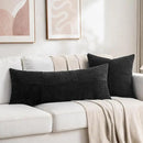 Fancy Homi 2 Packs Black Decorative Throw Pillow Covers 16x16 Inch for Living Room Couch Bed Sofa, Rustic Farmhouse Boho Home Decor, Soft Corss Patchwork Corduroy Textured Square Cushion Case 40x40 cm by CozyNest Decor