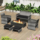 Tangkula 2 Pieces Patio PE Rattan Ottomans, Multipurpose Outdoor Footstool Footrest Additional Seating Side Table with Soft Zippered Cushions for Deck, Garden, and Yard (Black) by CozyNest Decor