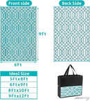 HEBE Outdoor Rug Waterproof 6x9, Reversible Plastic Straw Rug RV Camping Rug, Indoor Outdoor Patio Mat Clearance, Outside Carpet for Porch,Deck,Camper,Balcony,Backyard,Picnic by GreenHaven Gardens