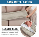 H.VERSAILTEX Super Stretch Individual Seat Cushion Covers Sofa Covers Couch Cushion Covers Slipcover Sets Thick Jacquard Textured Twill Fabric (2 Piece Medium Sofa Cushion Covers, Island Fossi) by CozyNest Decor