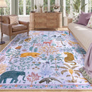 OJIA Animal Washable Area Rug 8x10, Boho Rugs for Living Room Playroom 8 x 10 Kids Bedroom Rugs, Non-Slip Ultra-Thin Indoor Large Floor Carpet for Dining Room Nursery Farmhouse by TinyTreasures Baby Boutique