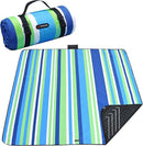 HX&OD Outdoor Picnic Blanket Extra Large, 80''*80'' Waterproof Picnic Mat with Stakes Foldable Camping Blanket Portable with Carry Strap for Beach Mat (Blue, 80''*80'') by TinyTreasures Baby Boutique