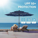 GREEN PARTY 10ft Outdoor Patio Umbrella, Auto-Tilt Market Table Umbrellas with Crank, 8 Sturdy Ribs & 1.5" Pole UV Protection for Garden Deck Backyard Pool by GreenHaven Gardens