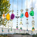 7 PCS Crystal Suncatcher, Hanging Suncatchers with Crystals Light, Sun Catchers Indoor Window Catcher with Prism Pendants Agate Slices,Tree of Life Crystal Suncatchers Indoor Outdoor Home Garden Decor by GreenHaven Gardens