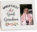 Great Grandma Picture Frame - Great Grandma Gifts, Great Grandma Baby Announcement Photo Frame, World's Best Great Grandma Wooden Frame for Tabletop or Wall Hanging 4x6 Photo by TinyTreasures Baby Boutique