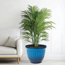 15" H Large Flower Pots, Set of 2 Plastic Planters for Outdoor Plants with Gradient Blue Finish and 3D Textures, Weather-Resistant for Porch, Garden, Patio or Indoor Use by CozyNest Decor