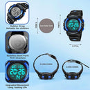 Kids Watch,Boys Watch for 3-15 Year Old Boys,Digital Sport Outdoor Multifunctional Chronograph LED 50 M Waterproof Alarm Calendar Analog Watch for Children with Silicone Band,Kids Gift by TinyTreasures Baby Boutique