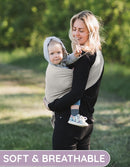 Lightweight - 100% Cotton Muslin Ring Sling Baby Carrier Newborn, Toddler, Infant Holder – Adjustable, Breathable, Beige Baby Sling Carrier by TinyTreasures Baby Boutique
