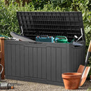 YITAHOME 100 Gallon Outdoor Storage Box, Large Water Resistant Resin Deck Box, Indoor Outdoor Lockable Storage Container for Patio, Garden, Cushions, Tools, Equipment (Dark Gray) by CozyNest Decor