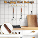 FJNATINH Stainless Steel Wok Spatula and Ladle Tool, Mirror Polished Cooking Utensils Set Metal Wok Accessories with Wooden Handle,Easy to Clean Kitchen Utensils,Sliver by CozyNest Decor