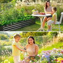 Land Guard 2 Pack 8×4×1ft Galvanized Metal Raised Garden Bed, Metal Planter Kit Box Outdoor for Deep-Rooted Vegetables, Flowers, Green and Herbs (Mid-Grey) by CozyNest Decor
