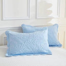 MarCielo 3-Piece 100% Cotton Oversized Bedspread Lightweight Quilt Coverlet Embroidery Farmhouse Bedding Set T0 (Light Blue, Oversized King (118"x106")) by CozyNest Decor
