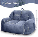 Giant Bean Bag Chair, Faux Fur Bean Bag Chair for Adults, Fluffy and Comfy Bean Bags with Filler, Big Bean Bag Sofa Chair for Reading, Gaming, Stuffed High-Density Foam, Grey by CozyNest Decor