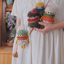 Beegofly Crochet Kits, Crochet Monsters Kit for Experienced Adults and Kids,with Step-by-Step Video Tutorials,Airpods Storage Bag,Handmade Gift,Original Sausage Mouth Monster Egg Bags (Orange) by TinyTreasures Baby Boutique