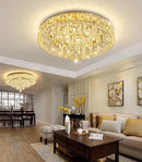 23.6'' Modern Crystal Chandeliers LED Dimmable Flush Mount Ceiling Chandeliers for Living Room Entrance Foyer Bedroom Gold by CozyNest Decor