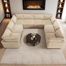HOOOWOOO Modular Sectional Sofa,8 Pieces Sectional Couches for Living Room,131X98 L Shaped Cloud Couch with Ottoman Chaise Set(Beige Velvet Corduroy) by CozyNest Decor
