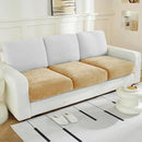Couch Cushion Covers Individual Large Super Stretch Chenille (Softer Version) Sofa Cushion Covers, Couch Seat Covers Couch Slipcovers Furniture Protector (3PC, Khaki) by CozyNest Decor