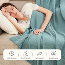 EMME Cotton Blanket Twin XL for Bed Soft Muslin Blankets 66"x90" Lightweight Breathable Layering Bedspread Coverlet All Season Gauze, Teal by CozyNest Decor