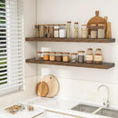RICHFOCUS 55Inch Floating Shelves for Wall 1 Pack Shelves for Bedroom|Kitchen|Bathroom Wall Mounted Rustic Wood Floating Shelf with Invisible Brackets for Books|Storage|Decor, Rustic Brown by CozyNest Decor